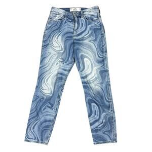 Hollister Curvy High Rise Mom Jeans Marbled Swirl Size 3R / 27